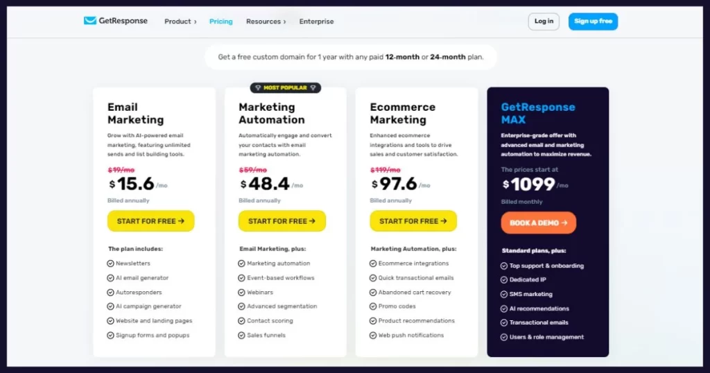 خطط الاشتراك جيت ريسبونس